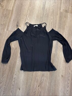 Ramy Brook Black Cold-Shoulder Camisole Top
